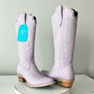 Lane SWEET MEMORIES Knee High Womens Cowboy Boots Purple White Western Tall 9.5